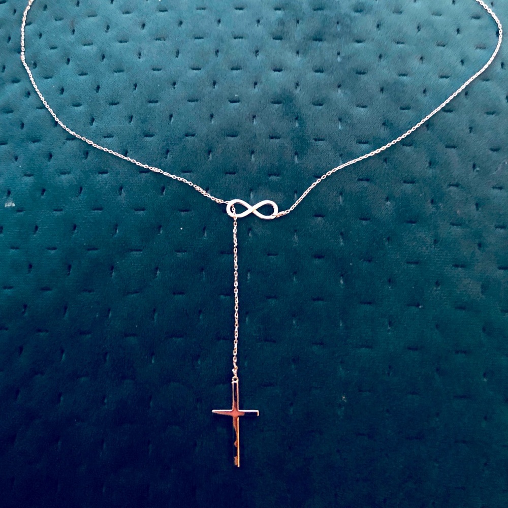 Sterling Silver Lariat Style Cross .925 Silver - I Can Do All Things